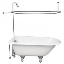 Barclay TKCTRH54-CP3 - Tub Kit 54'' CI Roll Top, ShwrUnit, Supplies, Drain-Chrome