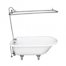 Barclay TKCTRH54-CP4 - Tub Kit 54'' CI Roll Top, ShwrUnit, Supplies, Drain-Chrome