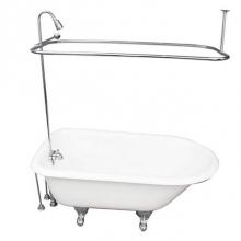 Barclay TKCTRH54-CP5 - Tub Kit 54'' CI Roll Top, ShwrUnit, Supplies, Drain-Chrome