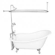 Barclay TKCTS7H67-CP3 - Tub Kit 67'' CI Slipper, ShwrUnit, Supplies, Drain-Chrome