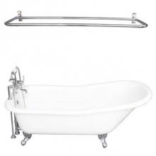 Barclay TKCTS7H67-CP5 - Tub Kit 67'' CI Slipper, ShwrRd,Filler,Supplies, Drain-Chrm