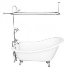 Barclay TKCTSH60-CP3 - Tub Kit 60'' CI Slipper, ShwrUnit, Supplies, Drain-Chrome