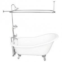 Barclay TKCTSH60-CP4 - Tub Kit 60'' CI Slipper, ShwrUnit, Supplies, Drain-Chrome