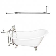 Barclay TKCTSN60-SN3 - Tub Kit 60'' CI Slipper, ShwrRd,Filler,Supplies,Drain-BrNkl