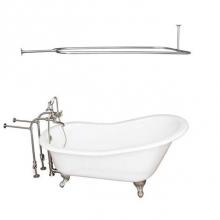 Barclay TKCTSN60-SN4 - Tub Kit 60'' CI Slipper, ShwrRd,Filler,Supplies,Drain-BrNkl