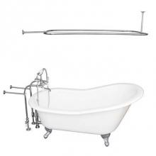 Barclay TKCTSN67-CP3 - Tub Kit 67'' CI Slipper, ShwrRd,Filler,Supplies, Drain-Chrm