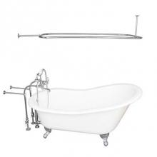 Barclay TKCTSN67-CP4 - Tub Kit 67'' CI Slipper, ShwrRd,Filler,Supplies, Drain-Chrm