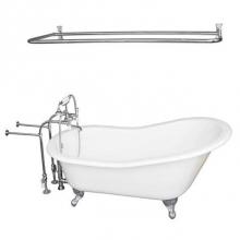 Barclay TKCTSN67-CP5 - Tub Kit 67'' CI Slipper, ShwrRd,Filler,Supplies, Drain-Chrm