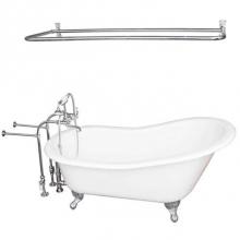 Barclay TKCTSN67-CP6 - Tub Kit 67'' CI Slipper, ShwrRd,Filler,Supplies, Drain-Chrm