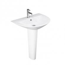 Barclay 3-1248WH - Morning 600 Pedestal Lavatory WHITE, 8'' Widespread