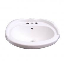 Barclay B/3-3041WH - Silvi 20'' Basin Only with 1-Faucet Hole,W/ Overflow,WH