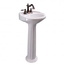 Barclay B/3-3064WH - Silvi 15'' Basin Only with 4'' Center Set,W/ Overflow,WH