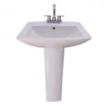 Barclay B/3-464WH - Burke  Basin Only for 4'' CC Overflow, White