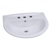 Barclay B/3-338WH - Karla 550 Ped Lav Basin 8'' cc, White