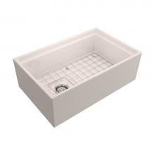 Barclay FS30AC-BQ - Crofton 30'' Fireclay Single BoBowl Farmer Sink for Acce,BQ