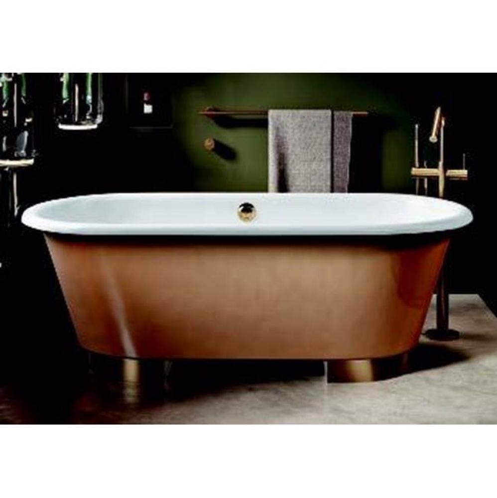 Cambridge Tub, White, Chrome Feet