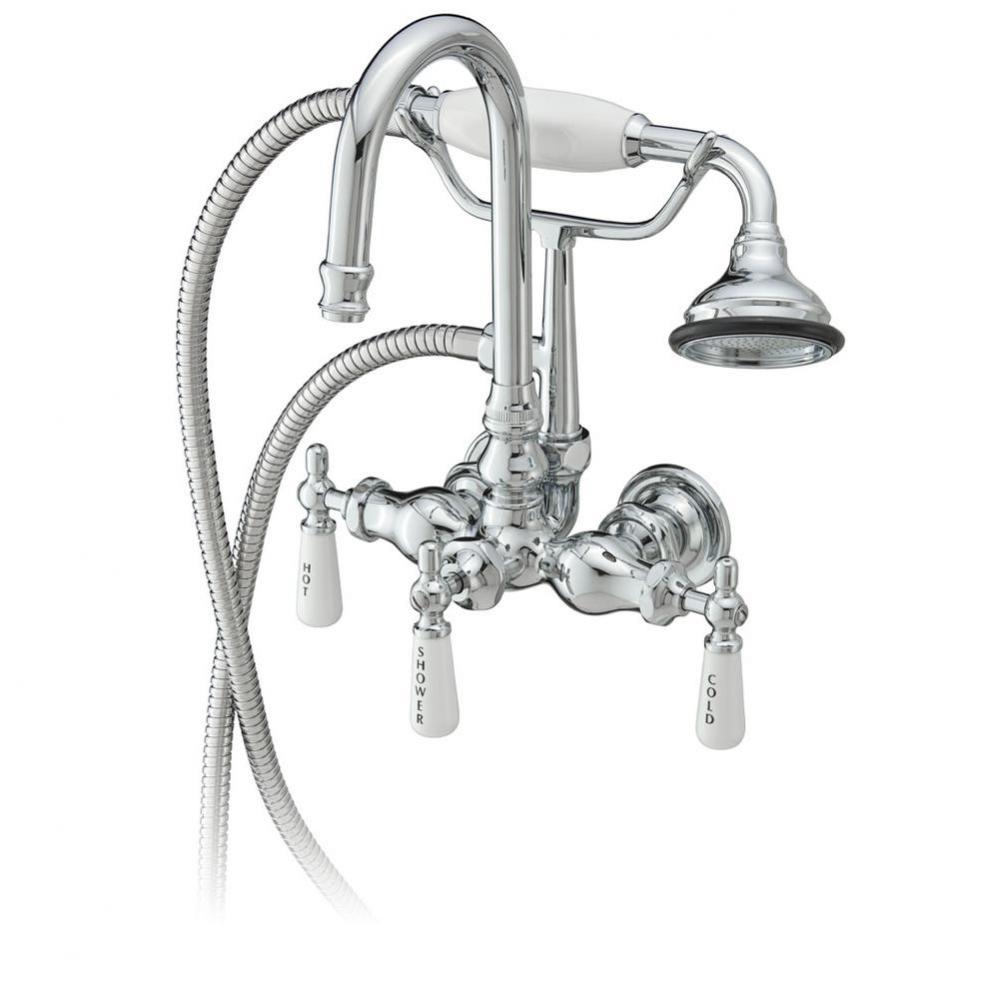 3-3/8'' Gooseneck Tub Filler W/ Hand Shower, Antique Bronze