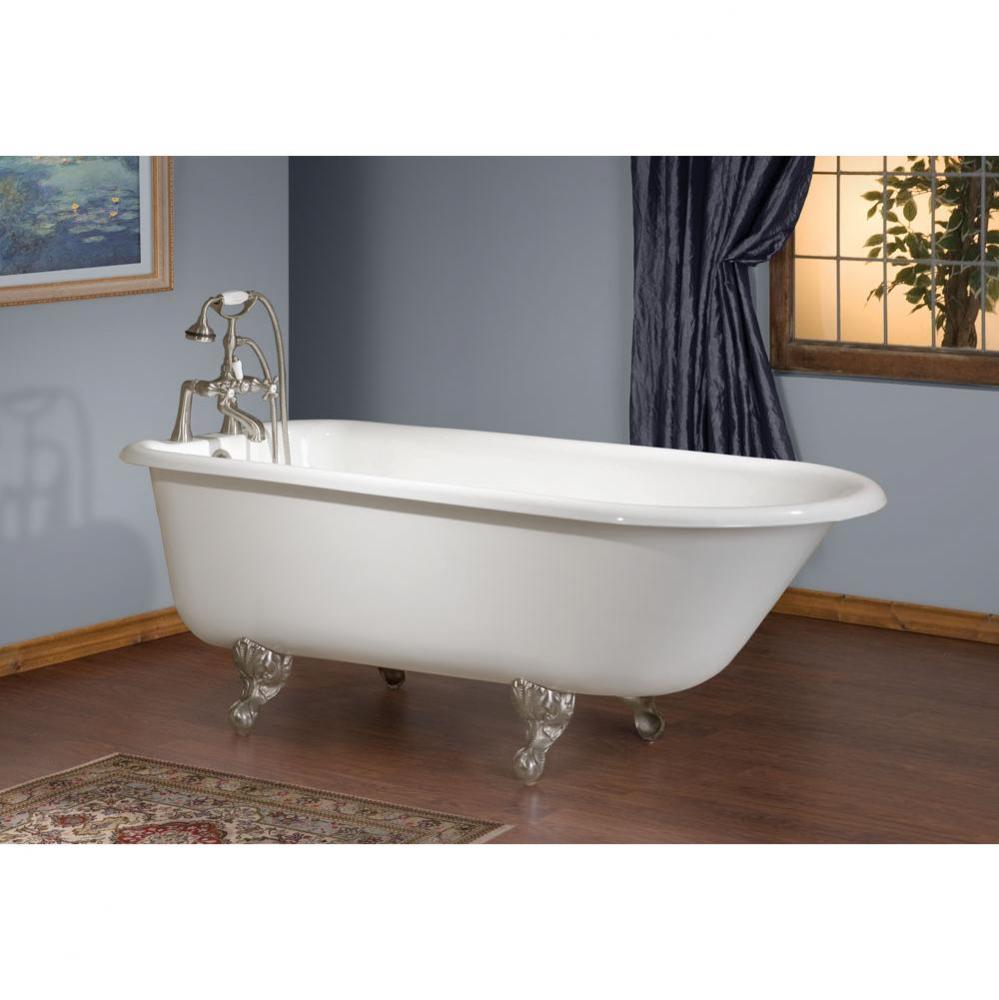 Traditional Tub, 68'', White In, Custom Out, Flat, White Feet