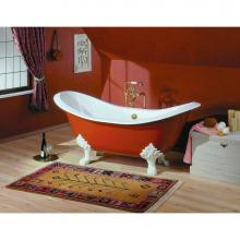 Cheviot Products 2114-WC-8-BN - REGENCY Cast Iron Bathtub with Lion Feet and Faucet Holes