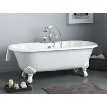 Cheviot Products 2169-WW-BN - REGAL Cast Iron Bathtub with Continuous Rolled Rim and Shaughnessy Feet