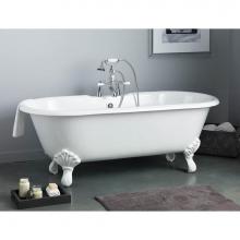 Cheviot Products 2180-WW-7-PN - REGAL Cast Iron Bathtub with Faucet Holes and Shaughnessy Feet