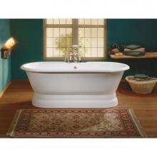 Cheviot Products 2120-WC-0 - REGAL Cast Iron Bathtub with Pedestal Base and Flat Area for Faucet Holes