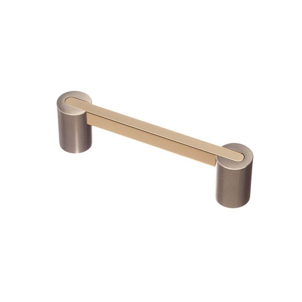 Cabinet Pull Hand Finished in Matte Satin Brass and Matte Satin Nickel