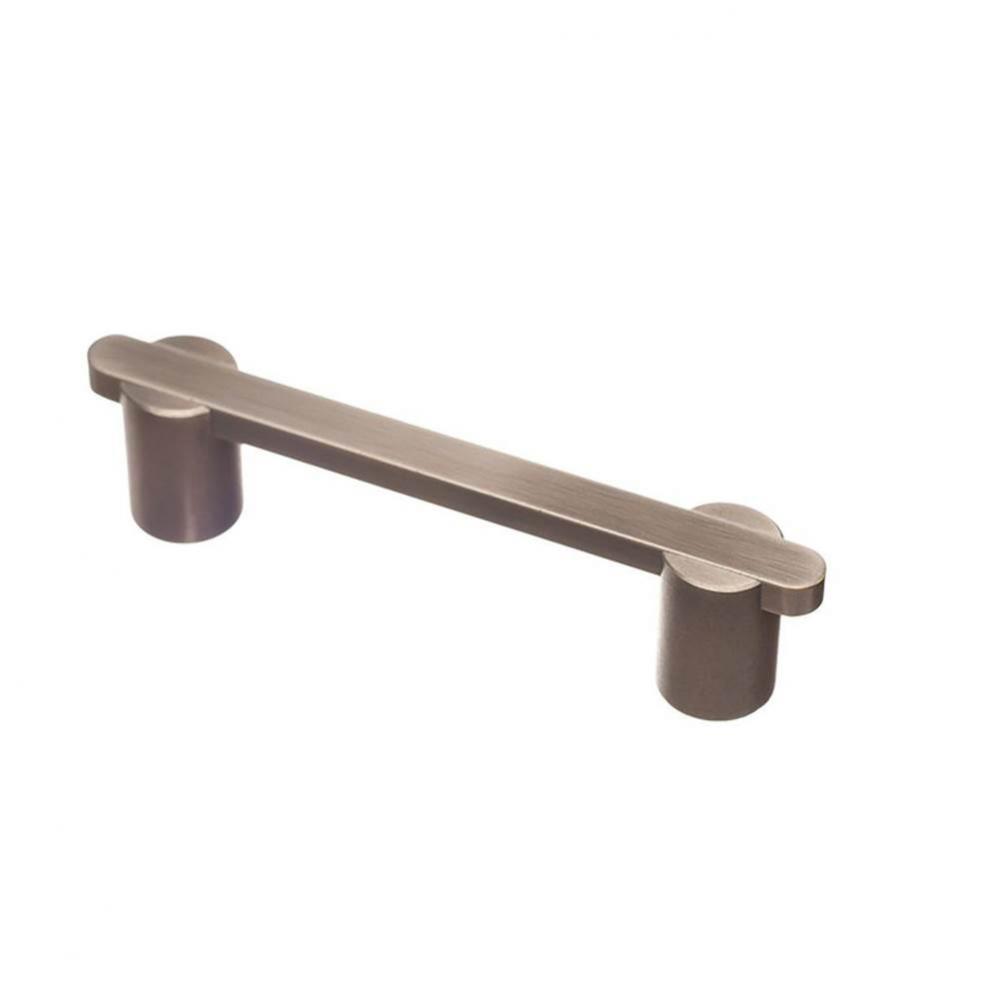 Cabinet Pull Hand Finished in Polished Brass and Matte Satin Nickel