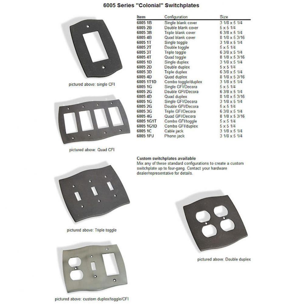 Double Toggle Colonial Switch Plate - Satin Nickel