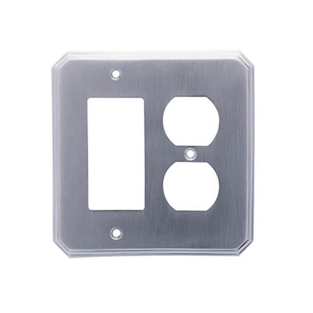 Single GFI/Single Duplex Deco Switch Plate  - Matte Satin Brass