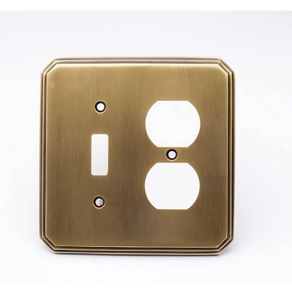 Single Toggle/Single Duplex Square Deco Switch Plate  - Matte Satin Copper