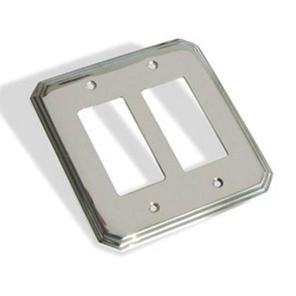 Double GFI Square Deco Switch Plate  - Polished Bronze