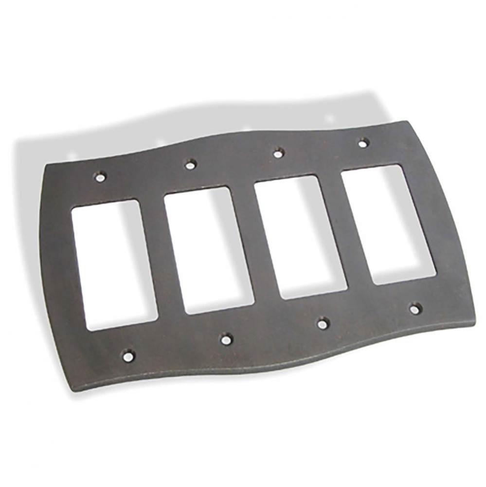 Quad GFI Colonial Switch Plate  - Satin Chrome