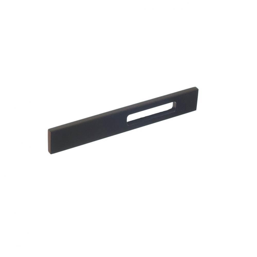 Slim Drawer Face with off center relief Pull 6'' center to center  - Matte Satin Black