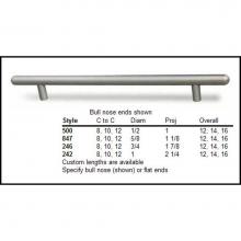 Colonial Bronze 500-6-15-8 - 6'' center to center 8'' Overall Length Shank Pull  - Satin Nickel