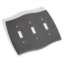 Colonial Bronze 6005-3T-M26D - Triple Toggle Colonial Switch Plate  - Matte Satin Chrome