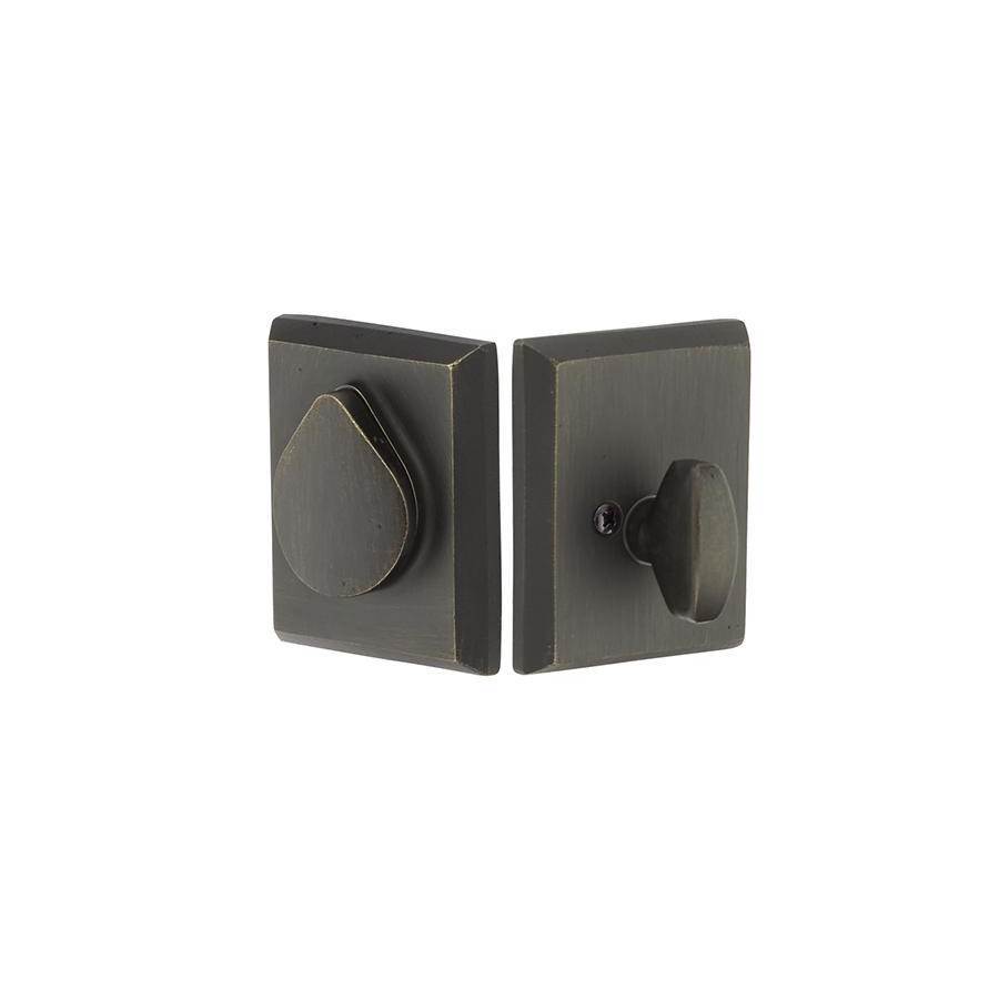 Deadbolt, Single, Rustic Modern Rectangular Bronze, MB