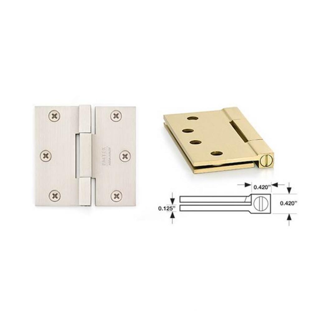 Square Barrel Hnge, SldBrs, SqCr, 3.5x3.5'', 0.125'' Thickness, PVD