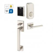 Emtek EMP1103SPNLHUS15 - Electronic EMPowered Motorized Touchscreen Keypad Smart Lock Entry Set with Baden Grip - works wit