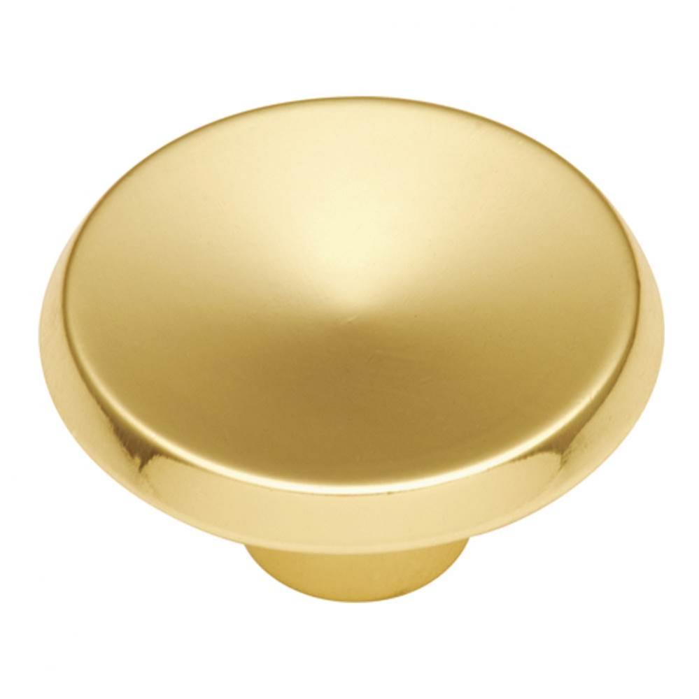 Metropolis Collection Knob 1-1/2'' Diameter Polished Brass Finish