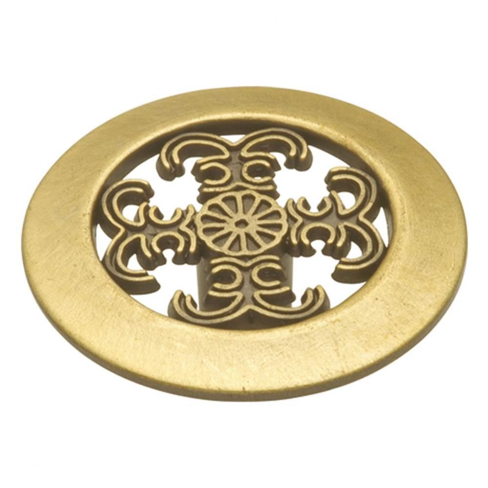 Cavalier Collection Knob 1-1/2'' Diameter Antique Brass Finish