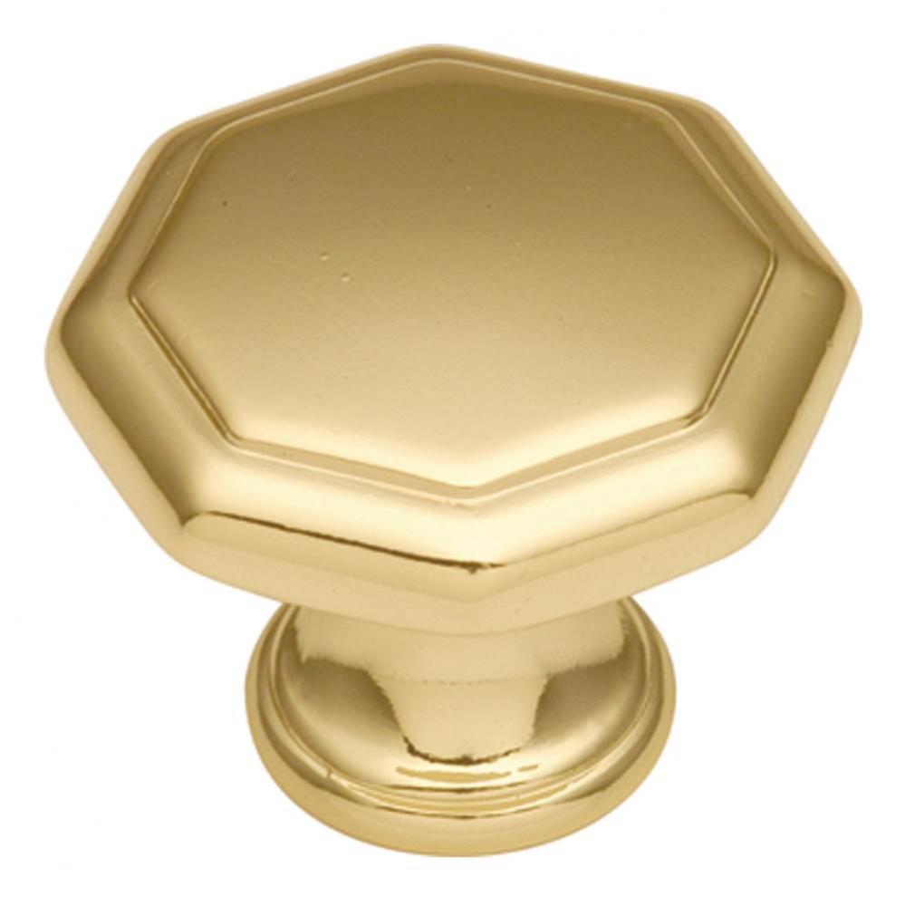 Conquest Collection Knob 1-1/8'' Diameter Polished Brass Finish