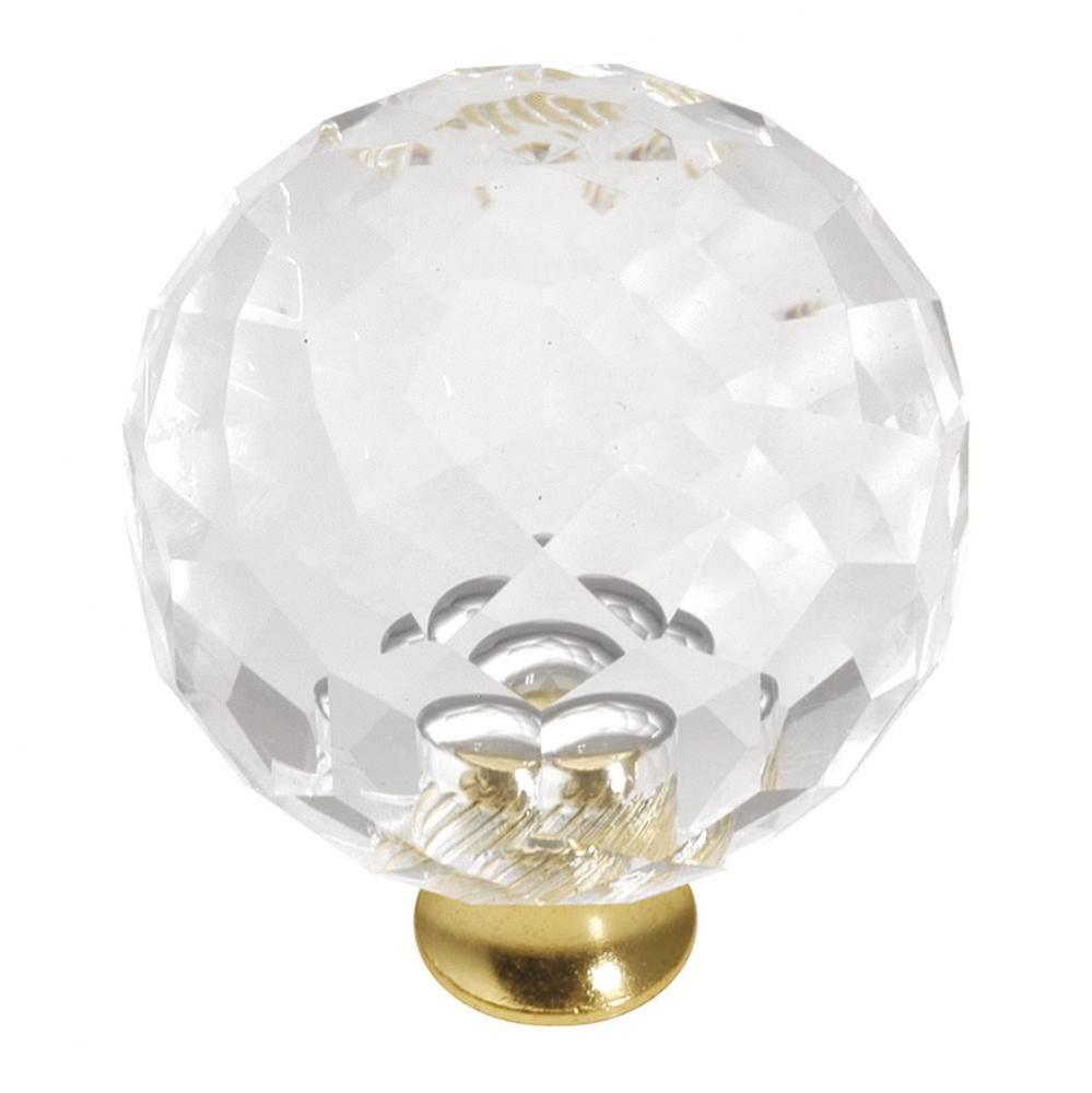 35mm Crystal Palace Crysacrylic Polished Brass Cabinet Knob