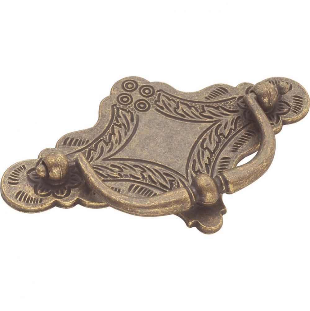 Palmetto Collection Backplate Pull 3'' Windover Antique Finish