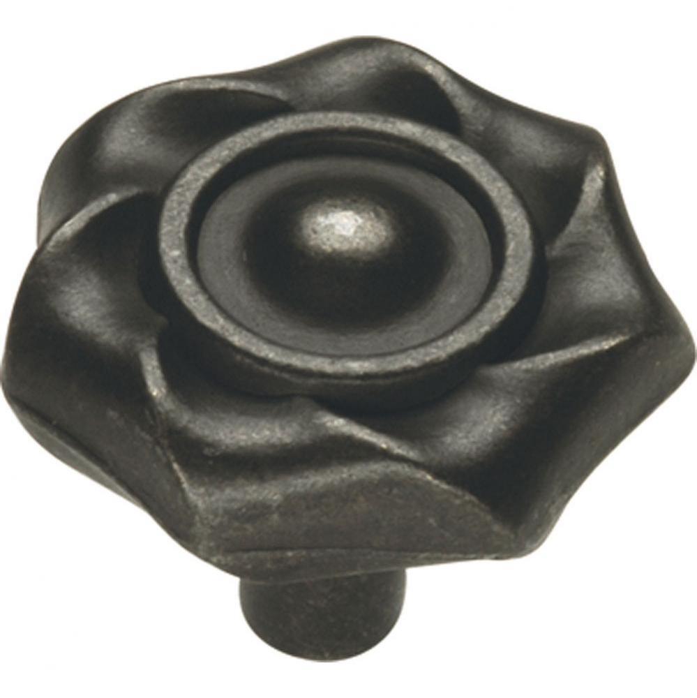 Charleston Blacksmith Collection Knob 1-1/4'' Diameter Black Iron Finish