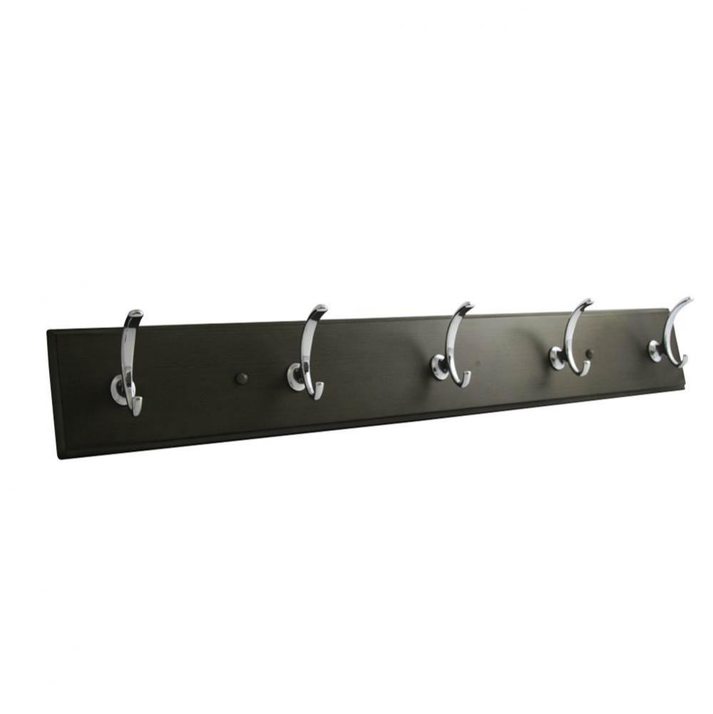 5 Coat and Hat Hook Rail 28 Inch Long