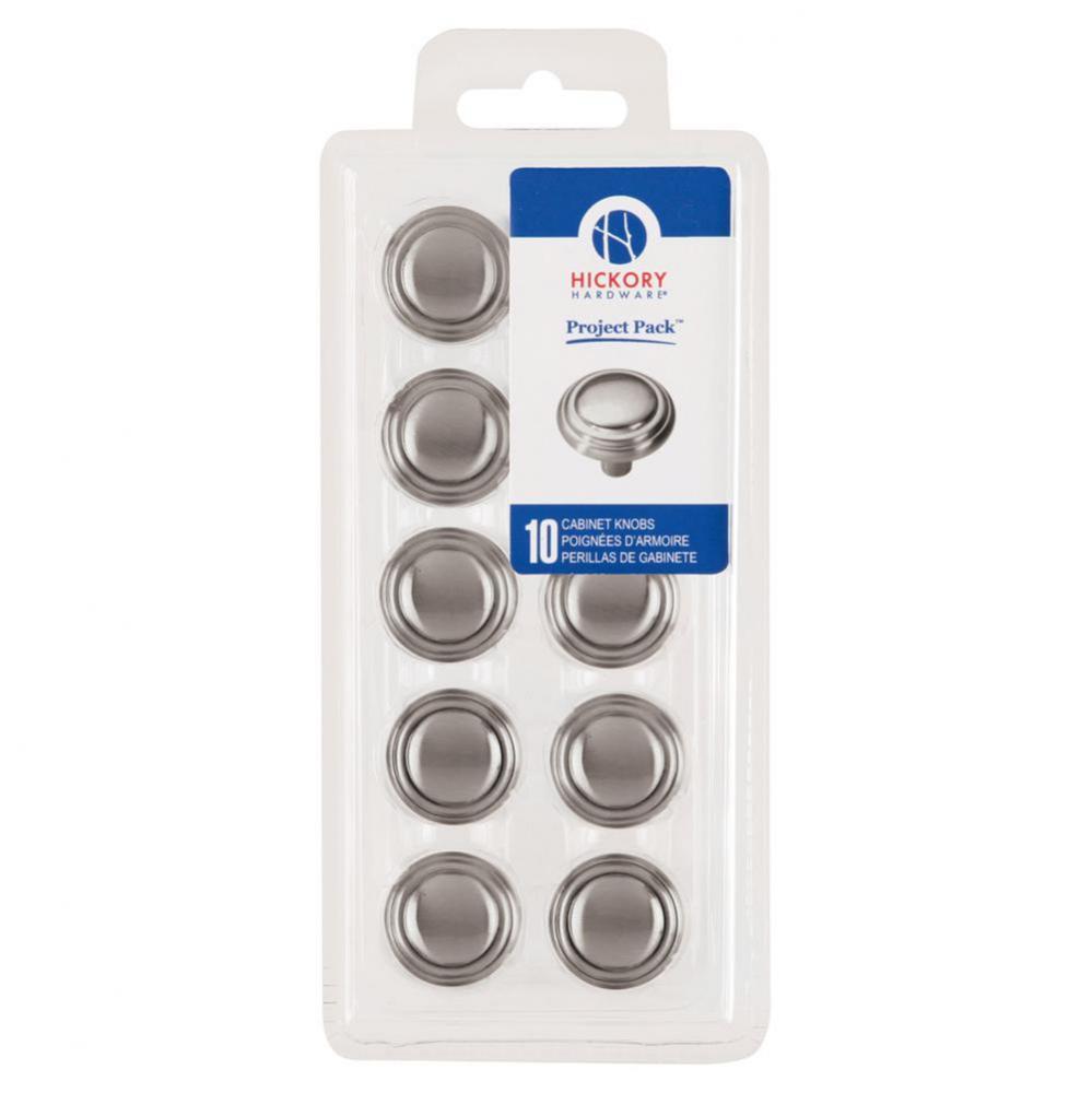 Project Pack Collection Knob 1-1/8'' Satin Nickel Finish (10 Pack)