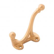 Hickory Hardware P25029-BGB - Hooks Collection Coat Hook Double 5/8'' C/C Brushed Golden Brass Finish