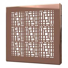 Quick Drain DECO06-PRG - Square Drain Cover 6In Deco Polished Rg