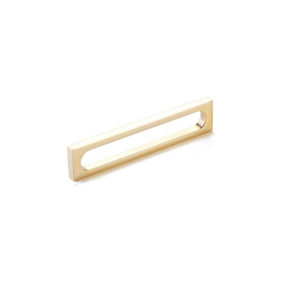 Pull, Modern Oval Slot, Unlacquered Brass, 5'' cc